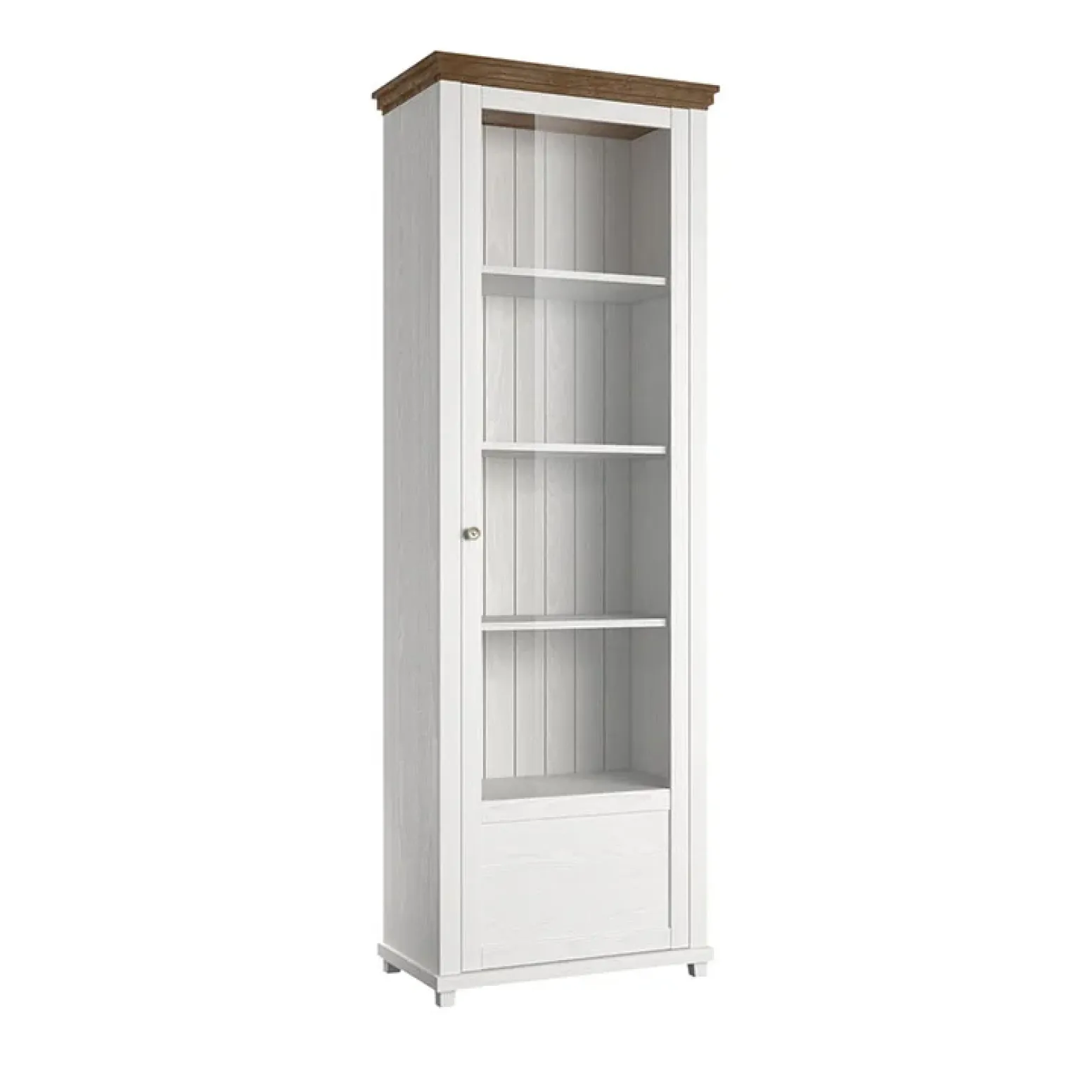 Vetrina 71x200h cm 1 anta destra bianco frassinato rovere Texel