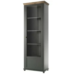 Vetrina 71x200h cm 1 anta destra soggiorno verde quercia Texel