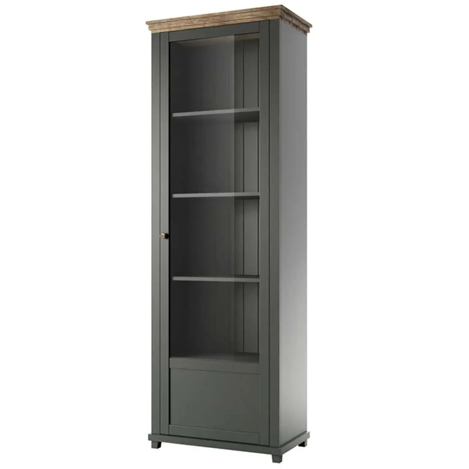 Vetrina 71x200h cm 1 anta destra soggiorno verde quercia Texel
