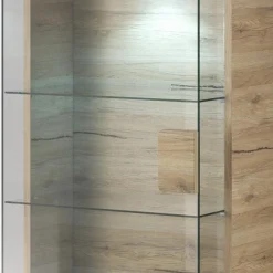 Vetrina 60x204h cm 1 anta moderna bianco lucido rovere Tahiti