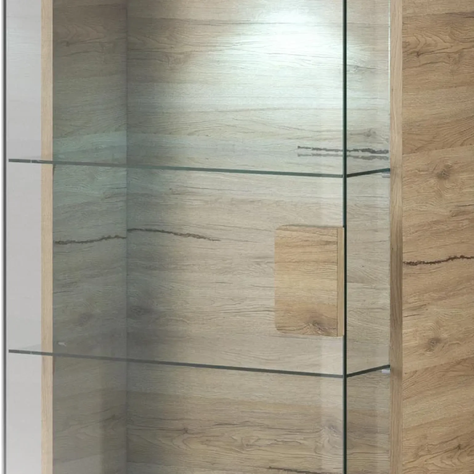Vetrina 60x204h cm 1 anta moderna bianco lucido rovere Tahiti