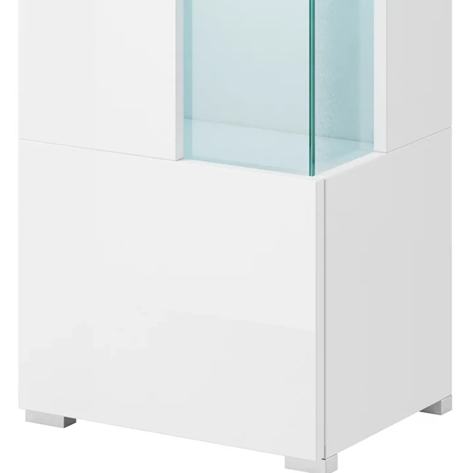 Vetrina 45x160h cm 1 anta sinistra moderna bianco lucido Frisk