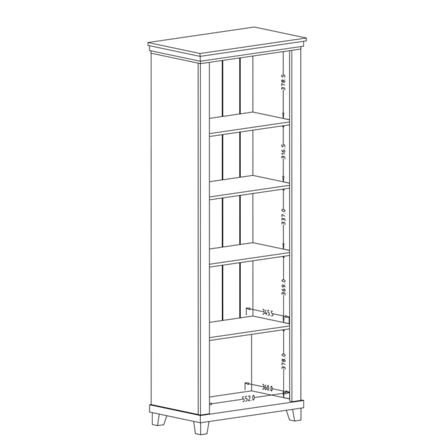 Vetrina 71x200h cm 1 anta sinistra bianco frassinato rovere Texel