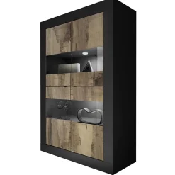 Vetrina 102x162h cm 4 ante moderna nero pero Eternity