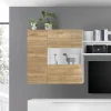 Vetrina 95x92h cm 2 ante moderna noce stelvio Infinity