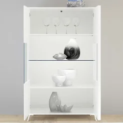 Vetrina 104x174h cm 2 ante moderna bianco lucido Tosca