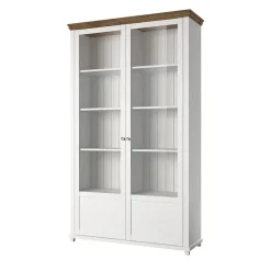 Vetrina 126x200h cm 2 ante soggiorno bianco frassinato rovere Texel