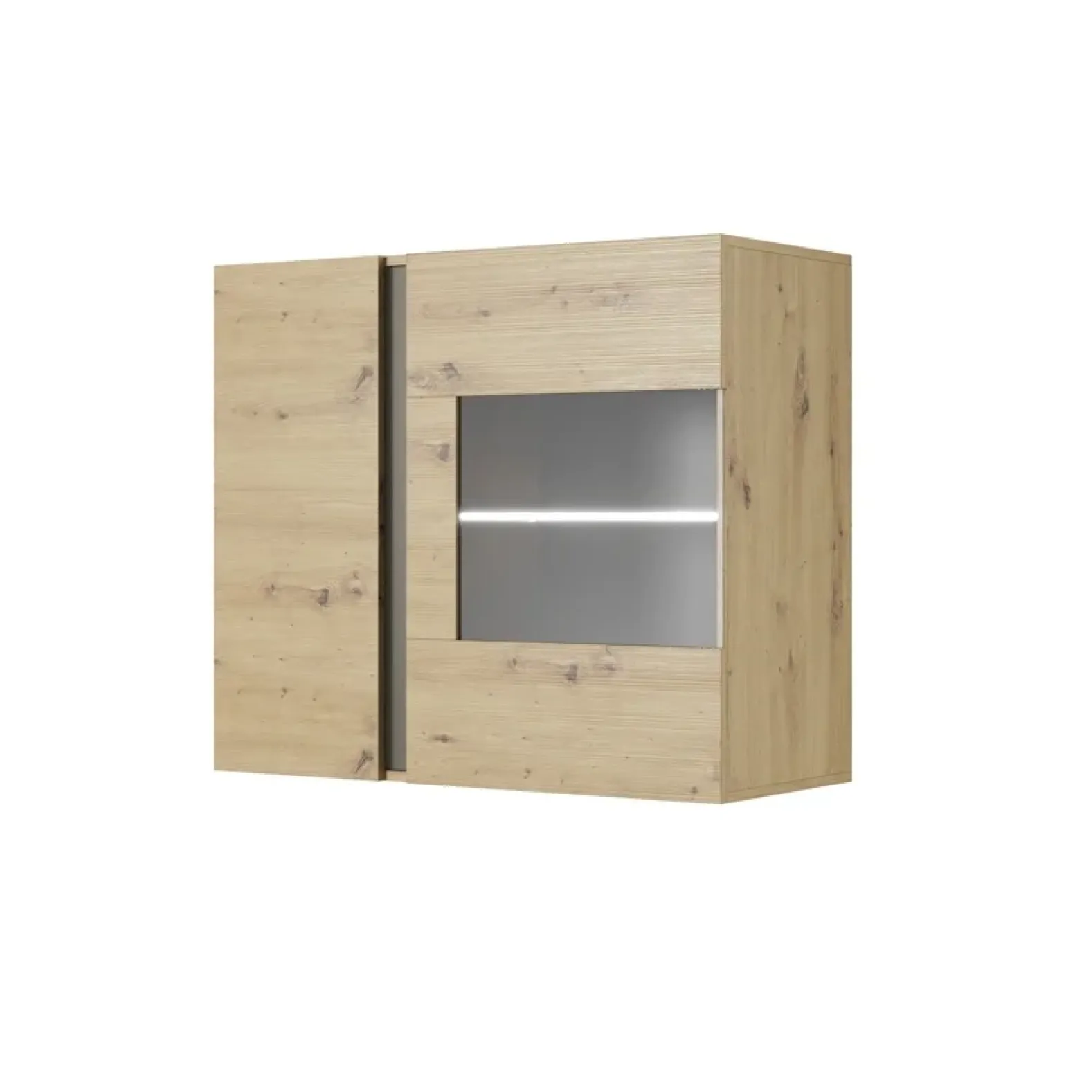 Vetrina 97x83h cm 2 ante soggiorno sospesa rovere Noa Gihome®