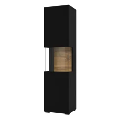 Vetrina 36x140h cm da parete nero rovere Fusion