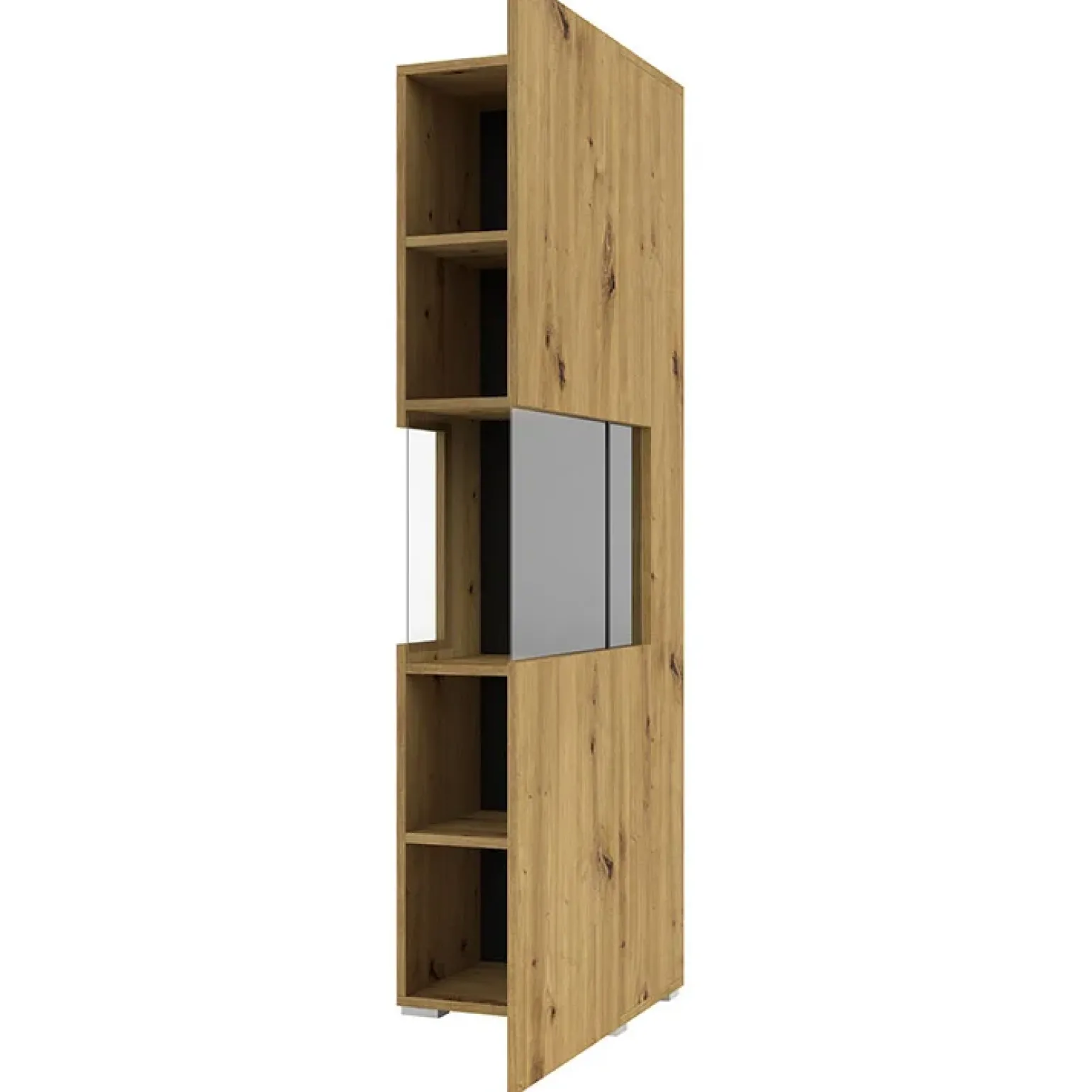 Vetrina 36x140h cm da parete rovere nero Fusion