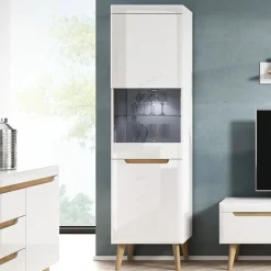 Vetrinetta alta 2 ante 53x197cm bianco lucido Alia Gihome®