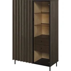Vetrinetta bassa 92x144h cm 2 ante led wengè Blackwood
