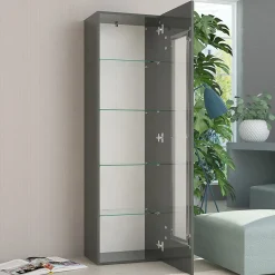 Vetrinetta 45x162h cm 1 anta antracite lucido Light Small Gihome®