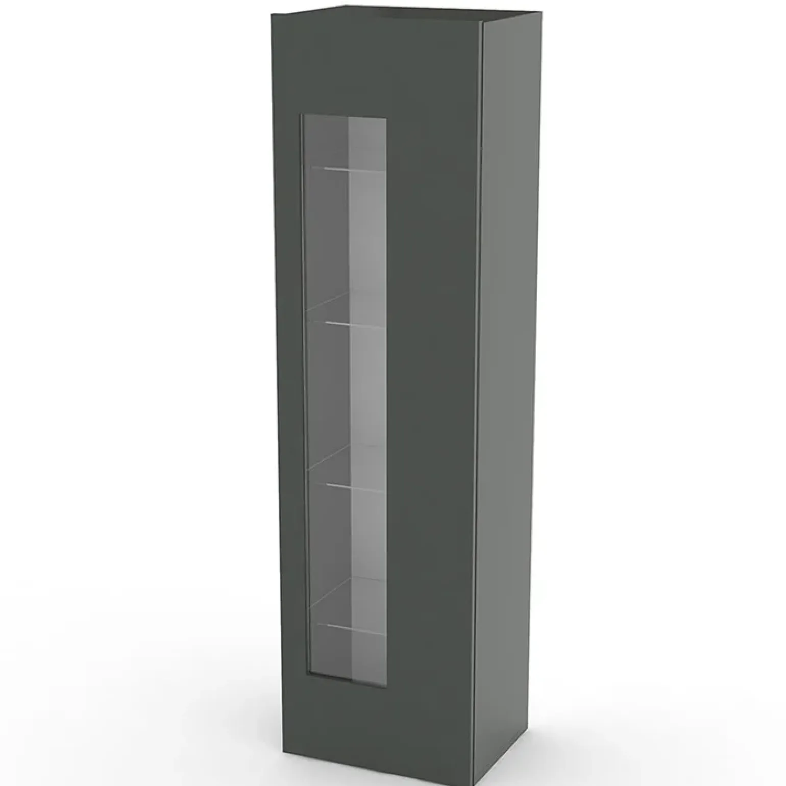 Vetrinetta 45x162h cm 1 anta antracite lucido Light Small Gihome®