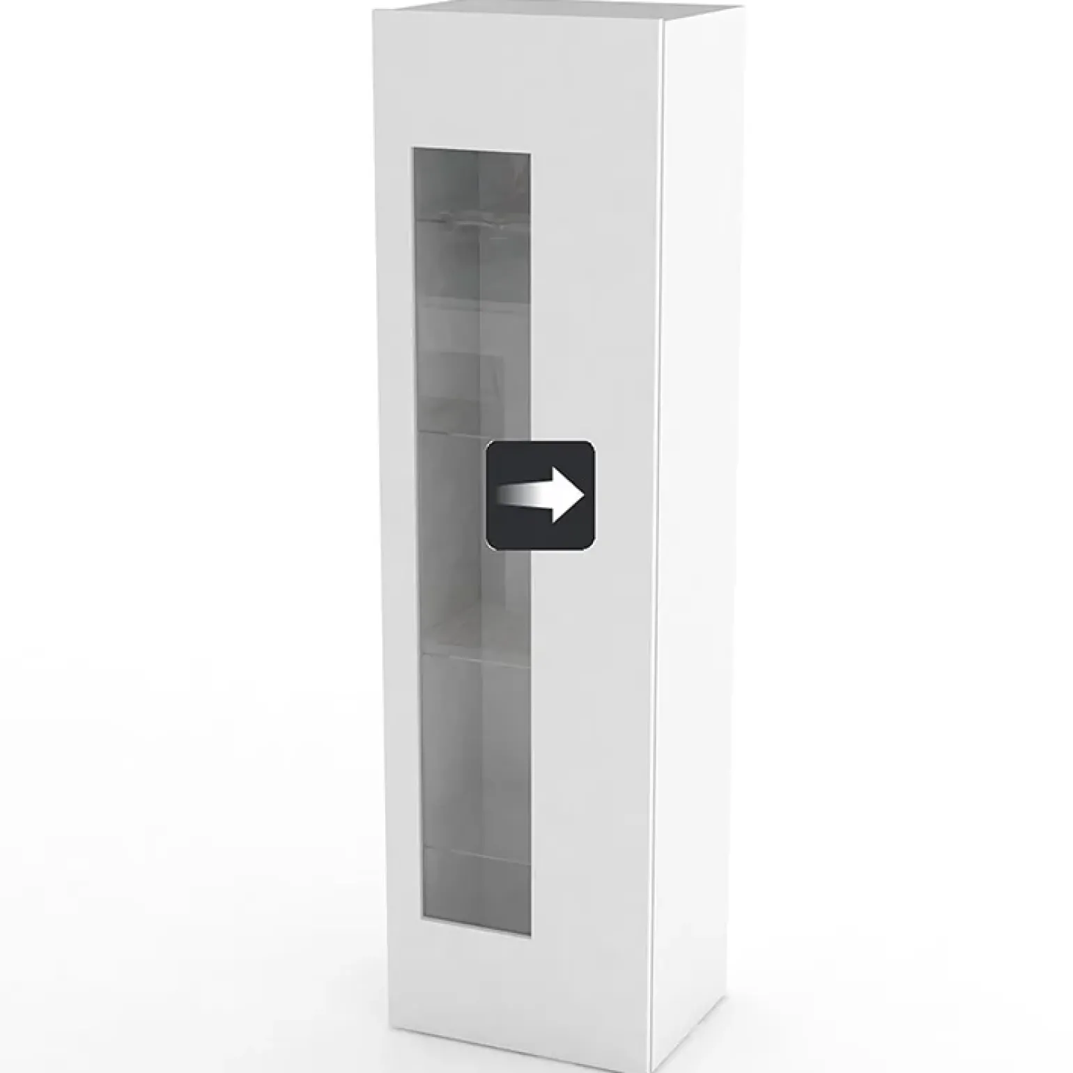 Vetrinetta 45x162h cm 1 anta bianco lucido Light Small Gihome®