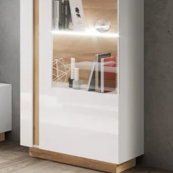 Vetrinetta 72x154h cm 1 anta bianco rovere Noa Gihome®