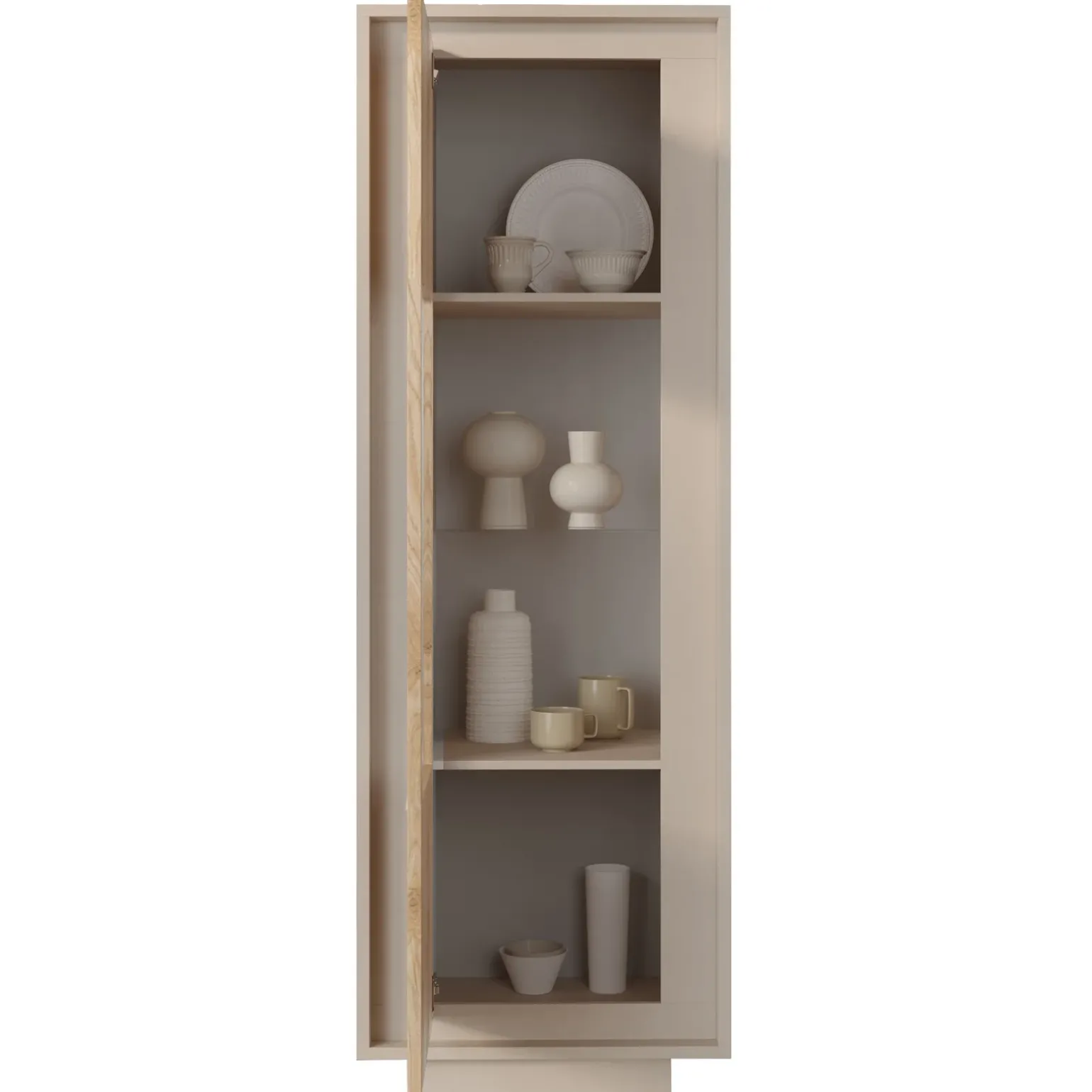 Vetrinetta 67x197h cm 1 anta moderna beige rovere chiaro Deluxe