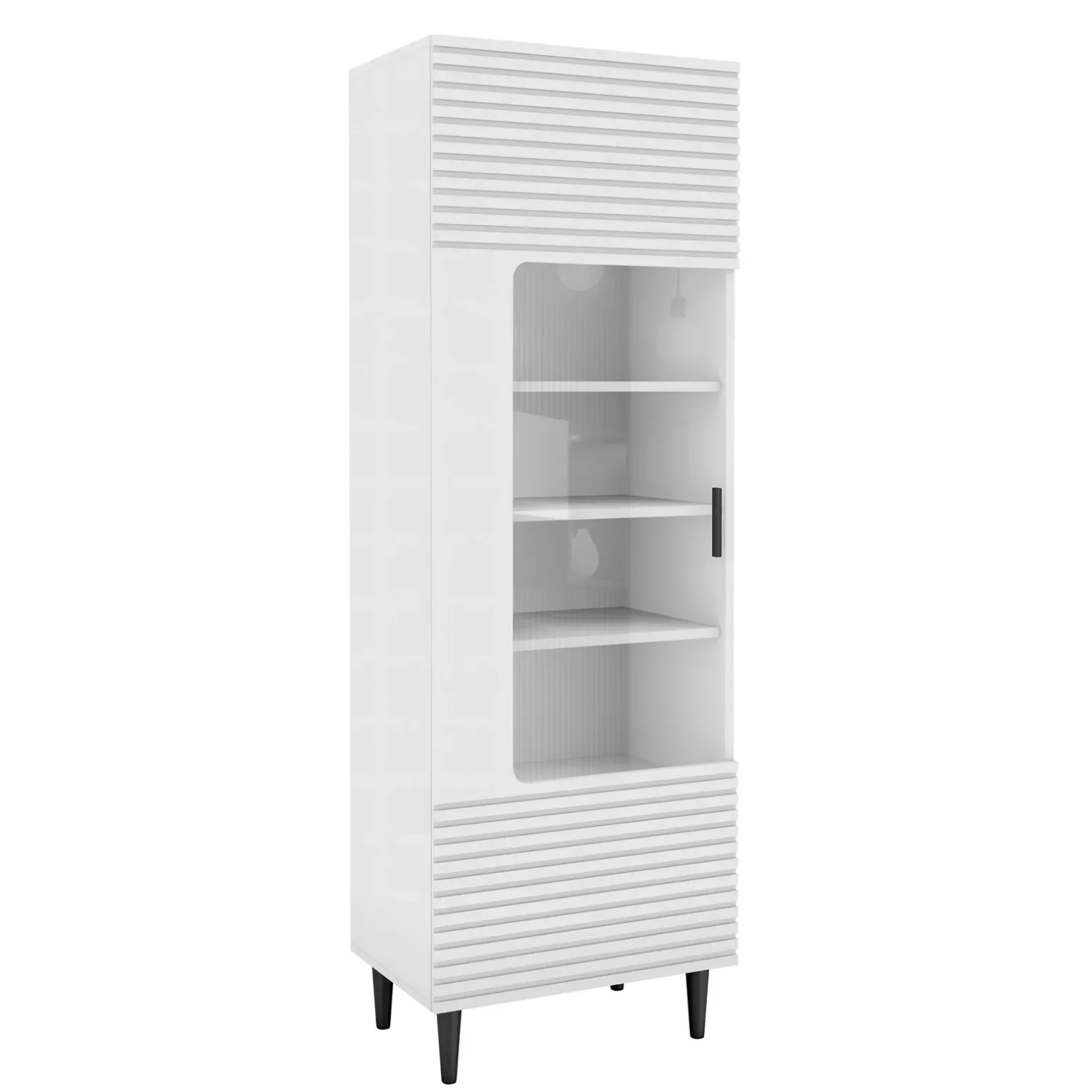 Vetrinetta 60x180h cm 1 anta soggiorno moderna bianco Flippo