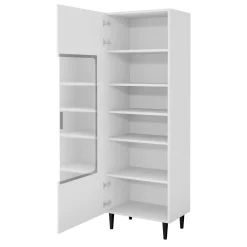 Vetrinetta 60x180h cm 1 anta soggiorno moderna bianco Flippo