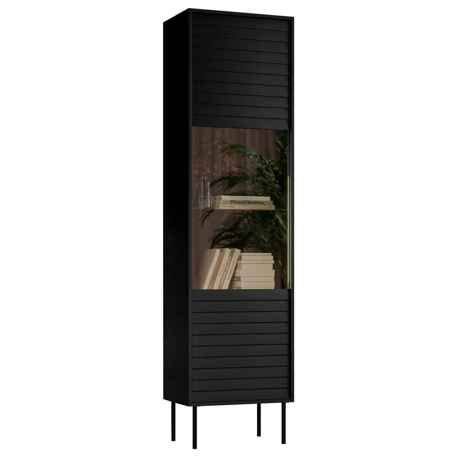 Vetrinetta 53x182h cm 1 anta soggiorno nero Wild