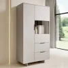 Vetrinetta 90x170h cm 2 ante 2 cassetti soggiorno grigio Stone