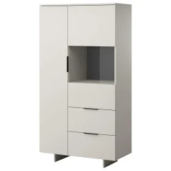 Vetrinetta 90x170h cm 2 ante 2 cassetti soggiorno grigio Stone