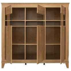 Vetrinetta 156x151h cm 3 ante 4 cassetti rovere scuro Lucca