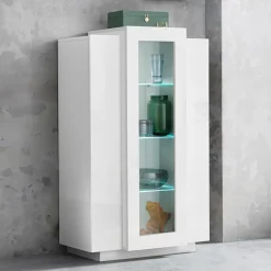 Vetrinetta 80x121h cm 2 ante bianco lucido Milos Gihome®