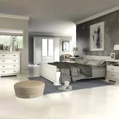 Vetrinetta 88x193h cm 2 ante con vetro 2 cassetti shabby bianco frassinato Kelly