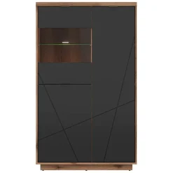 Vetrinetta 157x94h cm 2 ante rovere scuro nero opaco Elin