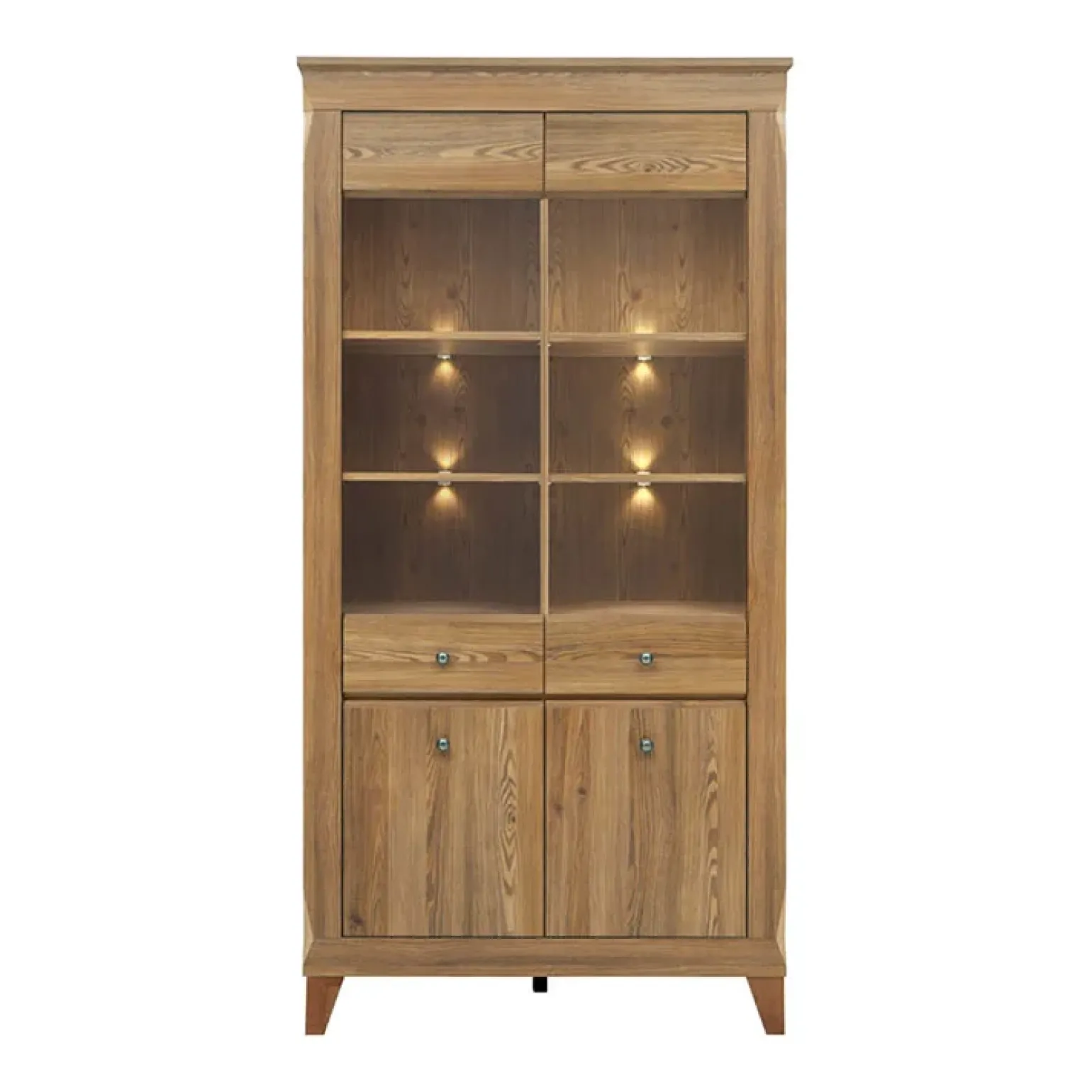 Vetrinetta 102x202h cm 4 ante rovere scuro Lucca
