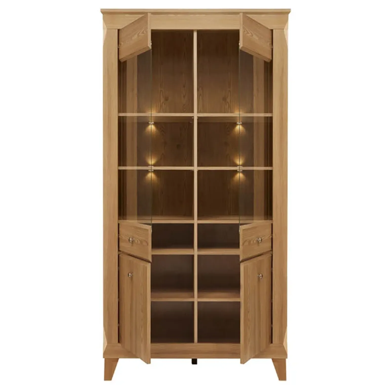 Vetrinetta 102x202h cm 4 ante rovere scuro Lucca