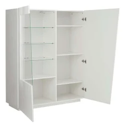 Vetrinetta 120x146h cm 2 ante soggiorno bianco lucido Candia Gihome®