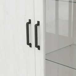 Vetrinetta 102x201h cm 2 ante soggiorno bianco frassinato rovere Lars