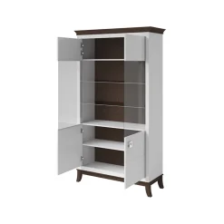 Vetrinetta 116x207h cm 2 ante soggiorno bianco frassinato rovere scuro Umag