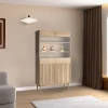 Vetrinetta 106x183h cm design cannettato rovere Colby