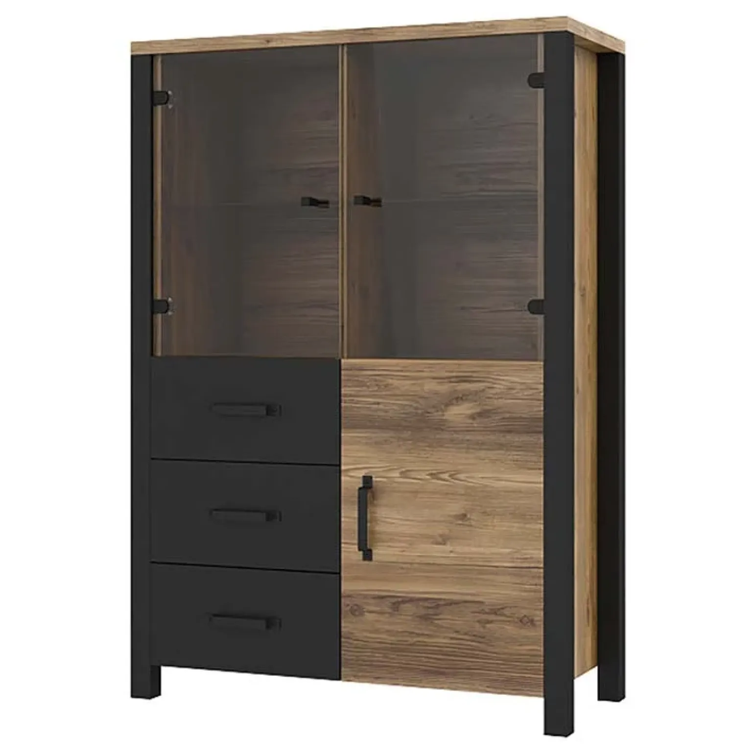Vetrinetta 101x146h cm moderna quercia nero opaco Nebraska
